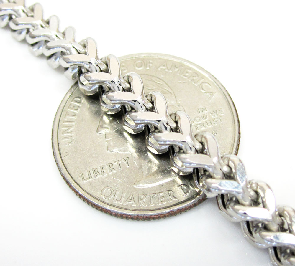 10k white gold solid franco link chain 36 inch 5mm