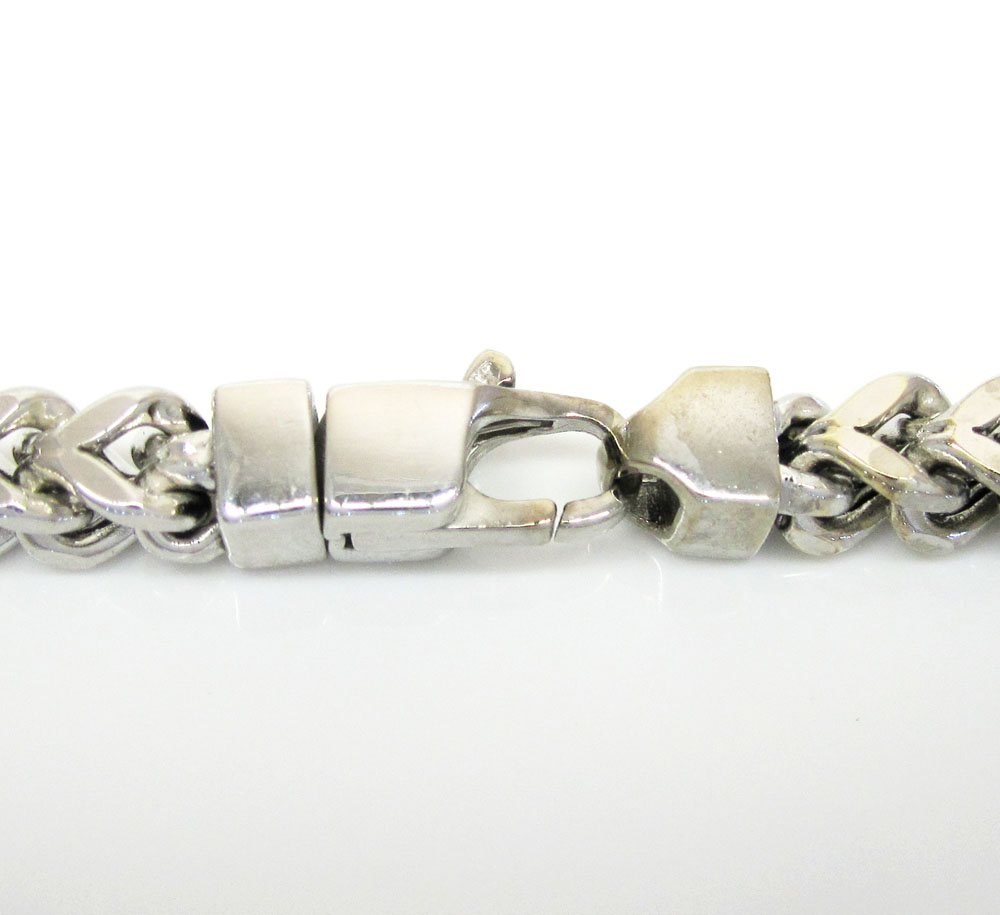 10k white gold solid franco link chain 36 inch 5mm