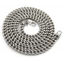 10k white gold diamond cut franco link chain 26-30 inch 6.5mm