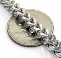 10k white gold diamond cut franco link chain 26-30 inch 6.5mm