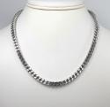 10k white gold diamond cut franco link chain 26-30 inch 6.5mm