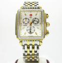Ladies michelle deco two tone stainless steel diamond watch 0.60ct