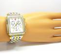 Ladies michelle deco two tone stainless steel diamond watch 0.60ct