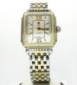 Ladies michelle deco two tone stainless steel diamond watch 0.60ct