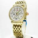 Ladies michele signature csx-36 diamond yellow stainless steel watch 0.64ct