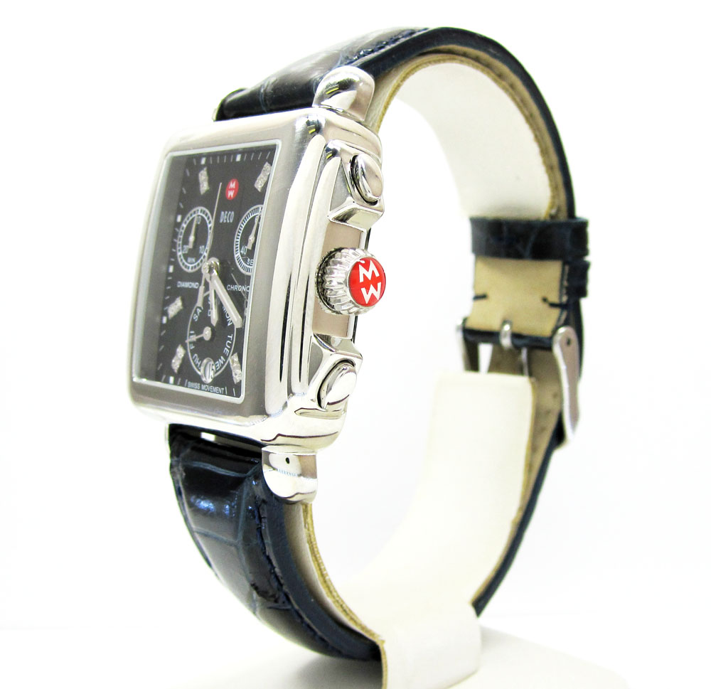 Ladies michele deco day diamond white stainless steel watch 0.05ct