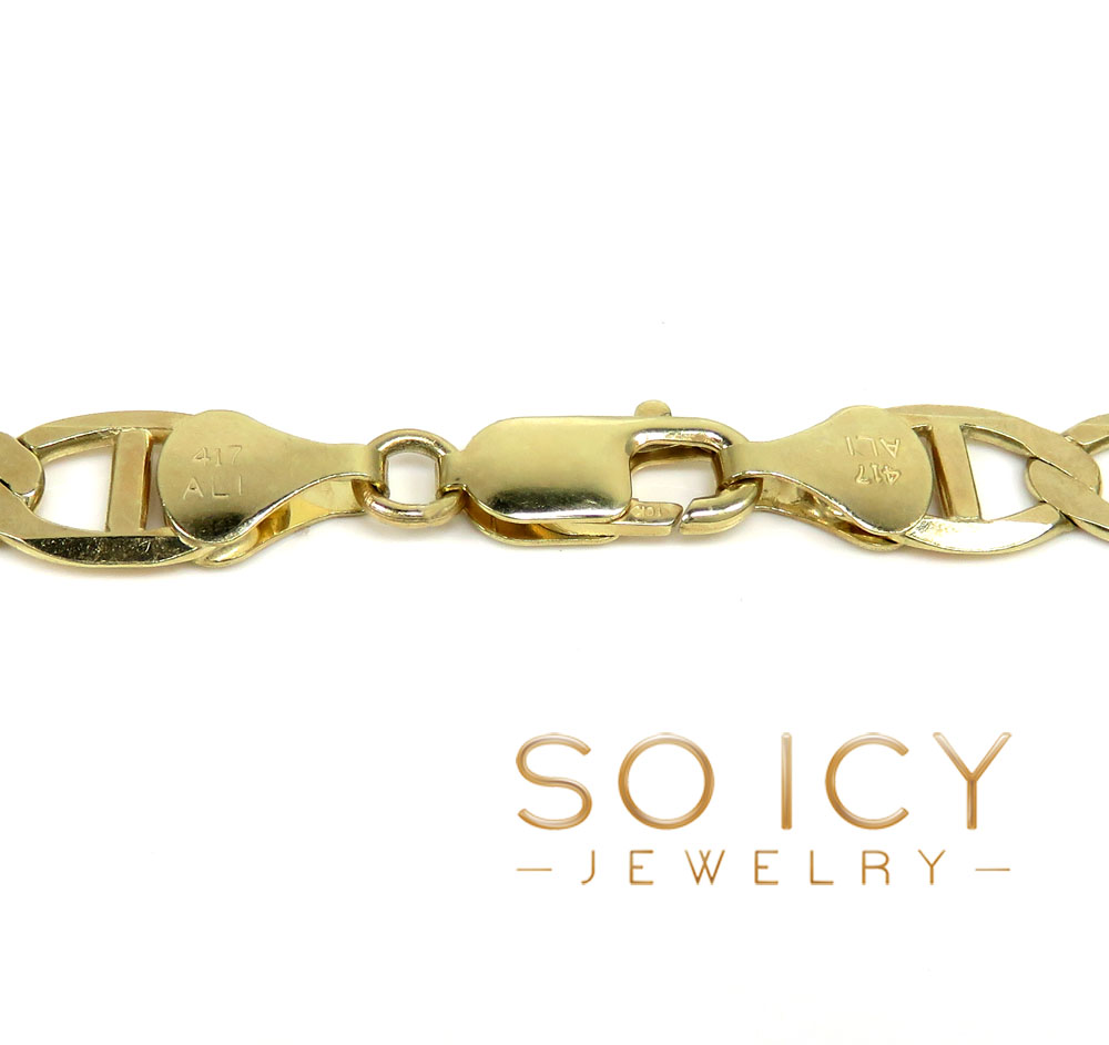 10k yellow gold solid mariner link chain 20-30 inch 9.3mm - Image 4
