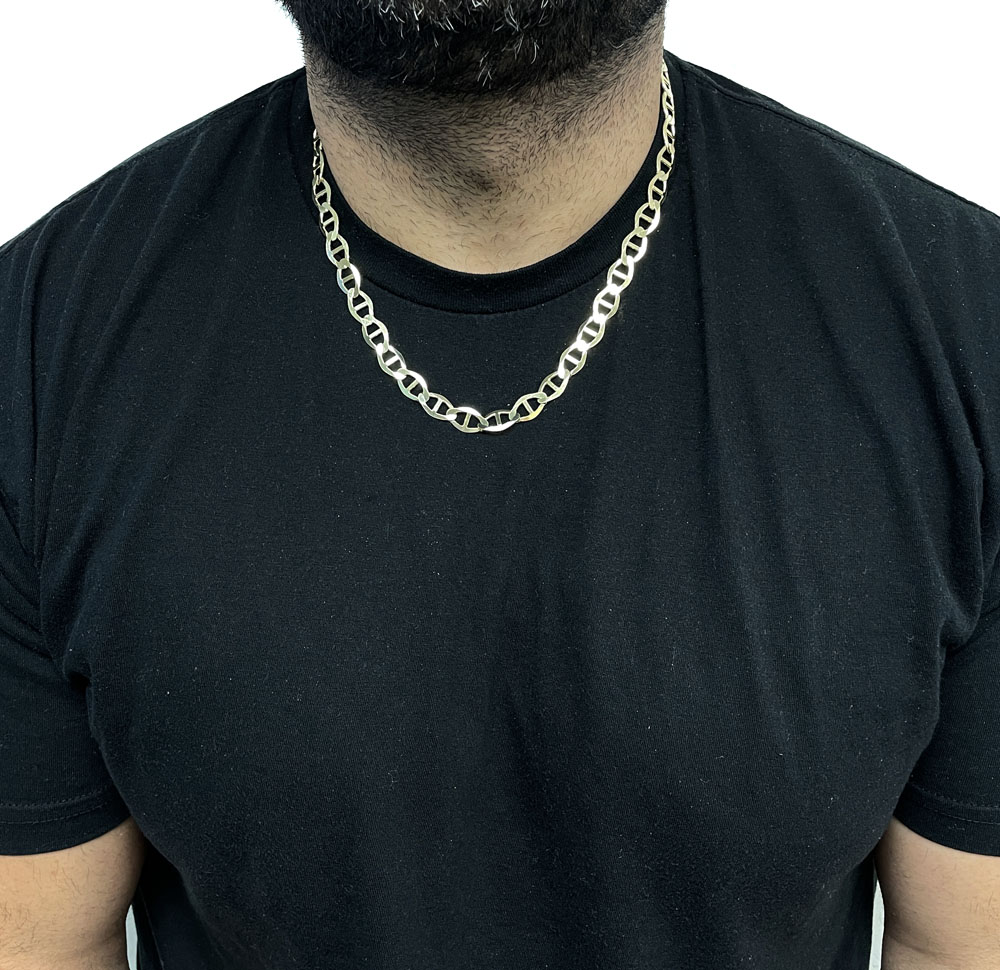 10k yellow gold solid mariner link chain 20-30 inch 9.3mm - Image 7