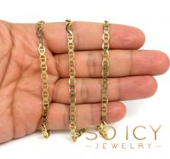 10k yellow gold solid mariner link chain 18-26