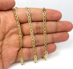 10k yellow gold solid mariner link chain 18-24 inch 4mm