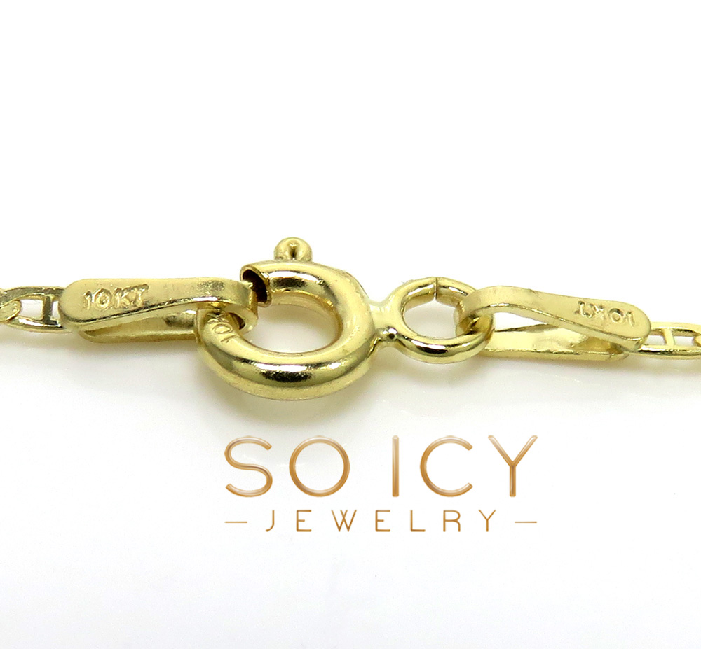 10k yellow gold solid mariner link chain 16-20 inch 1.5mm