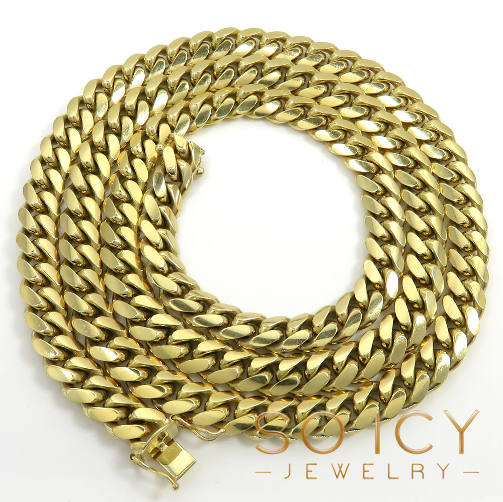 10k yellow gold thick miami chain 20-32 inch 9.20mm