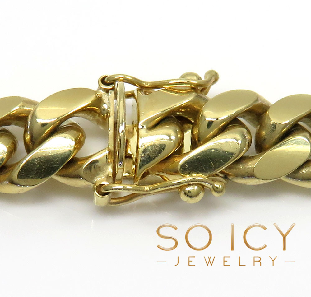 10k yellow gold thick miami chain 20-32 inch 9.20mm