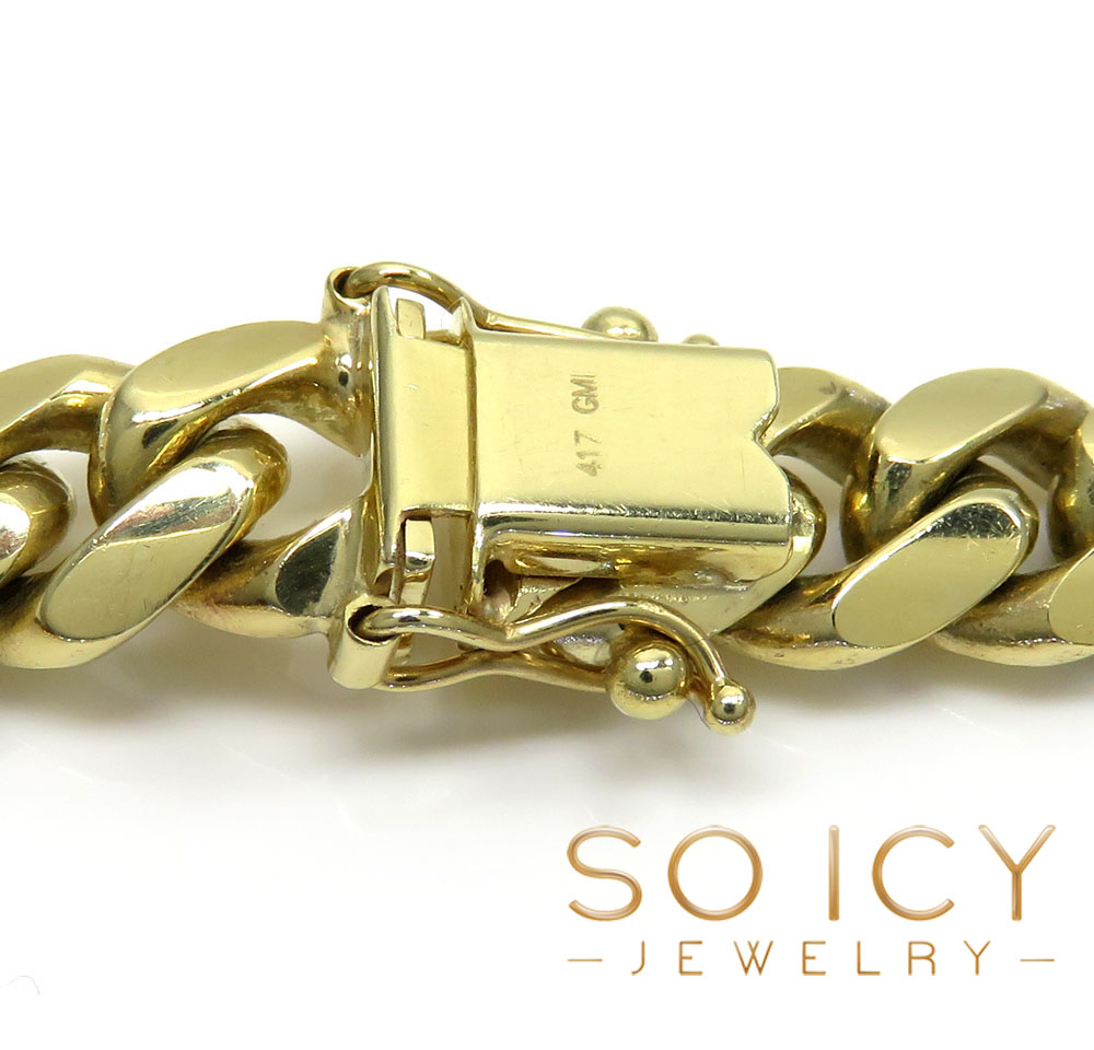 10k yellow gold thick miami chain 20-32 inch 9.20mm