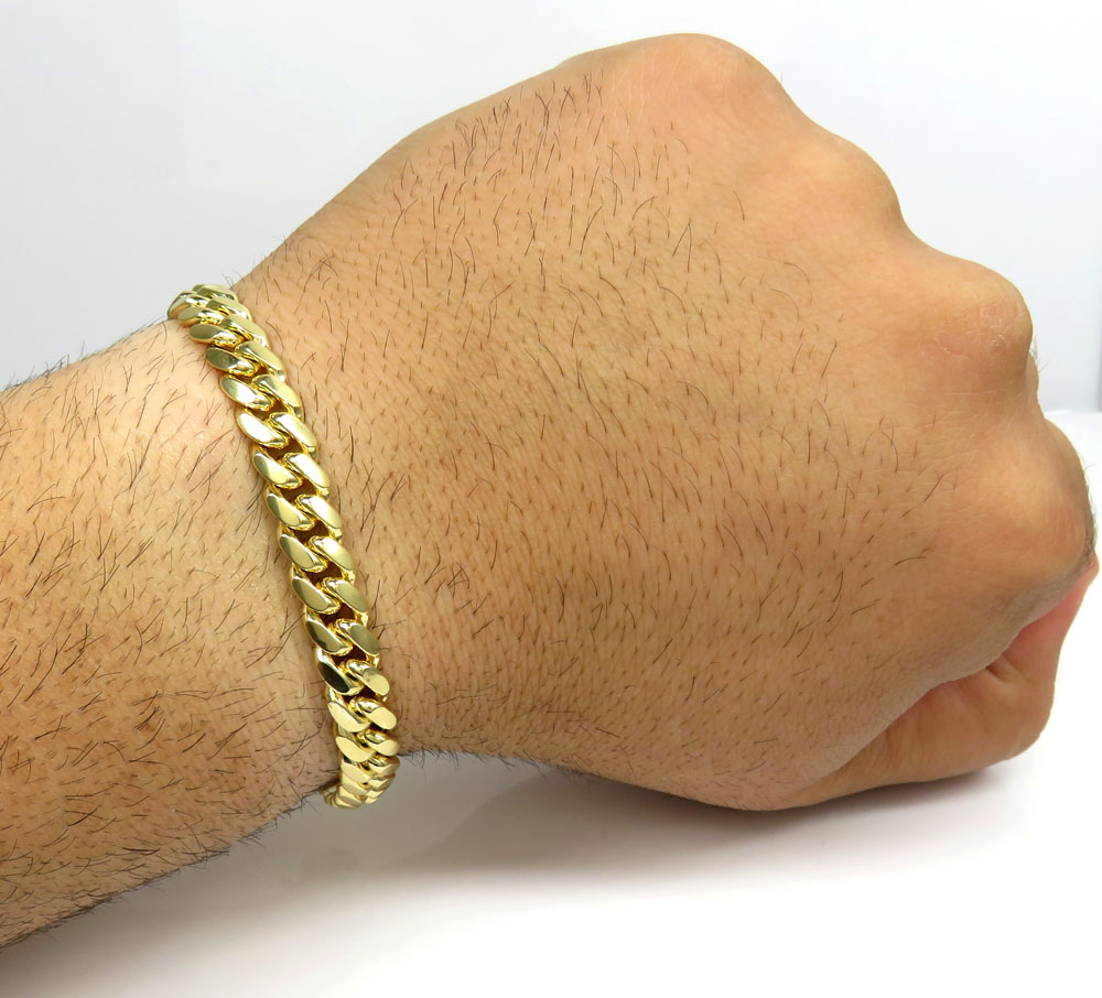 Buy 10k Yellow Gold Thick Miami Bracelet 8.50' 8.3mm Online at SO ICY ...