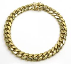 10k yellow gold thick miami bracelet 8.50