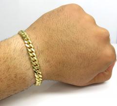 10k yellow gold thick miami bracelet 8.50