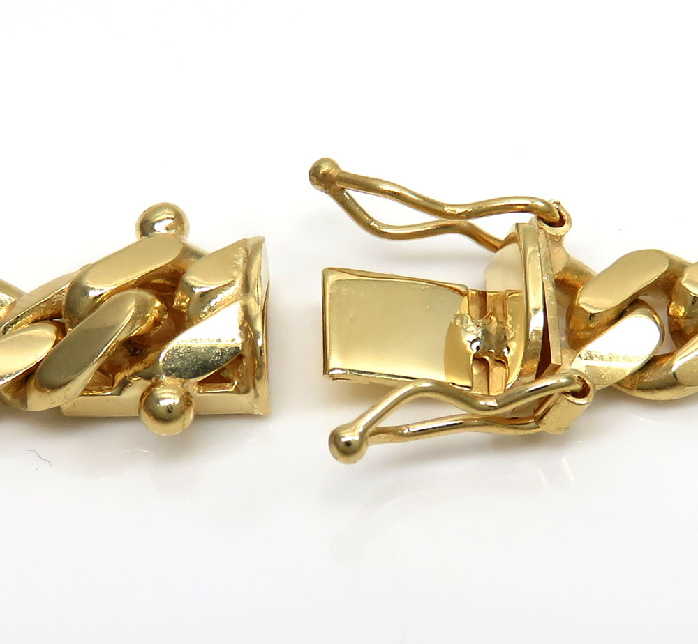 10k yellow gold thick miami solid bracelet 8.50 inch 7mm