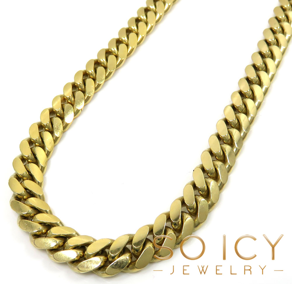 10k yellow gold thick miami chain 20-32 inch 8.2mm - Image 2