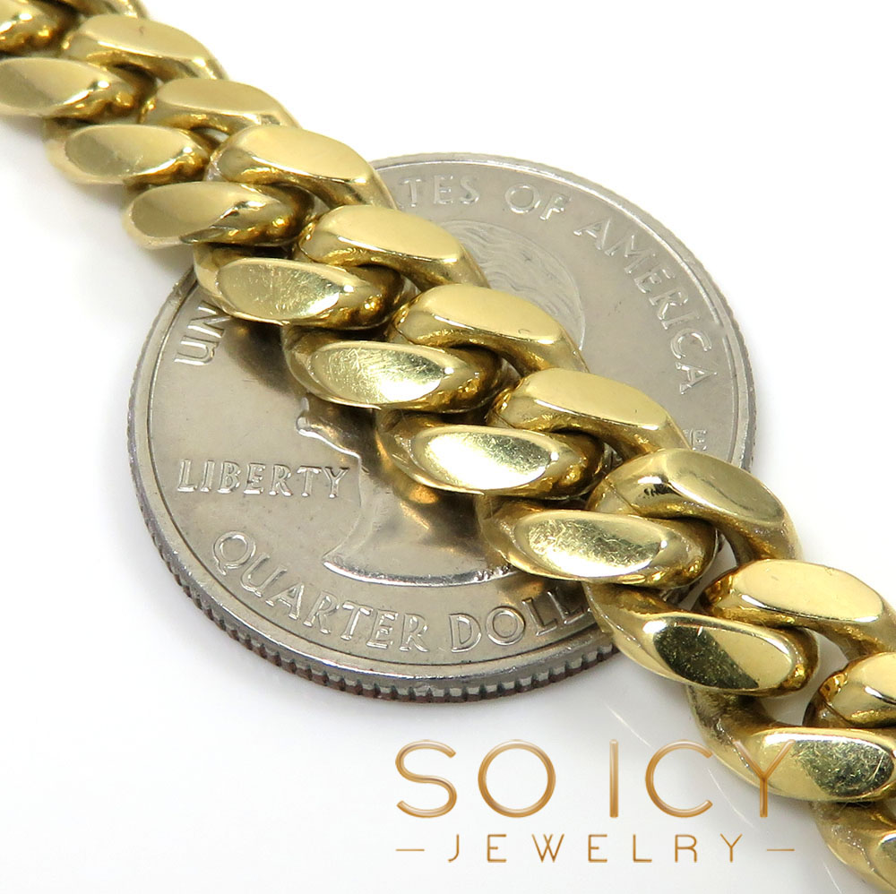 10k yellow gold thick miami chain 20-32 inch 8.2mm