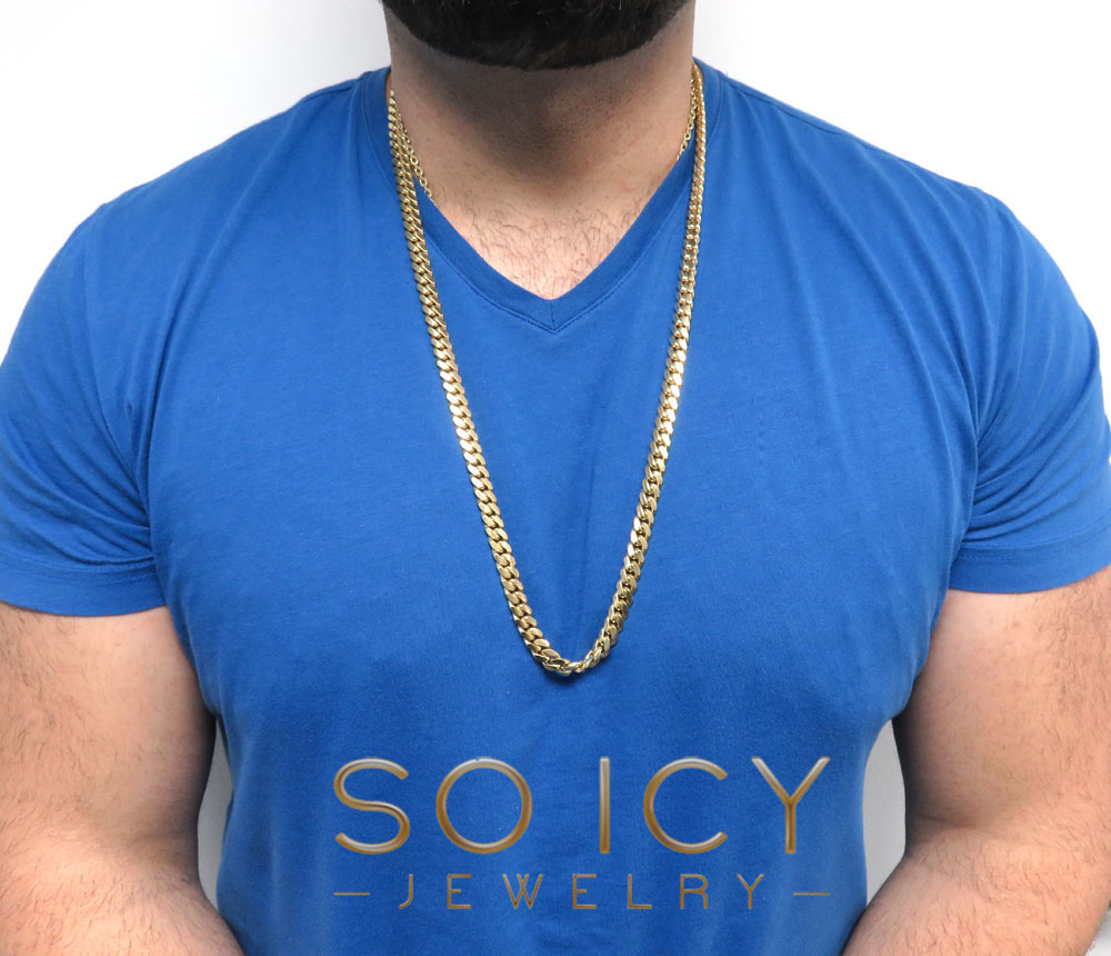 10k yellow gold thick miami chain 20-32 inch 8.2mm - Image 6