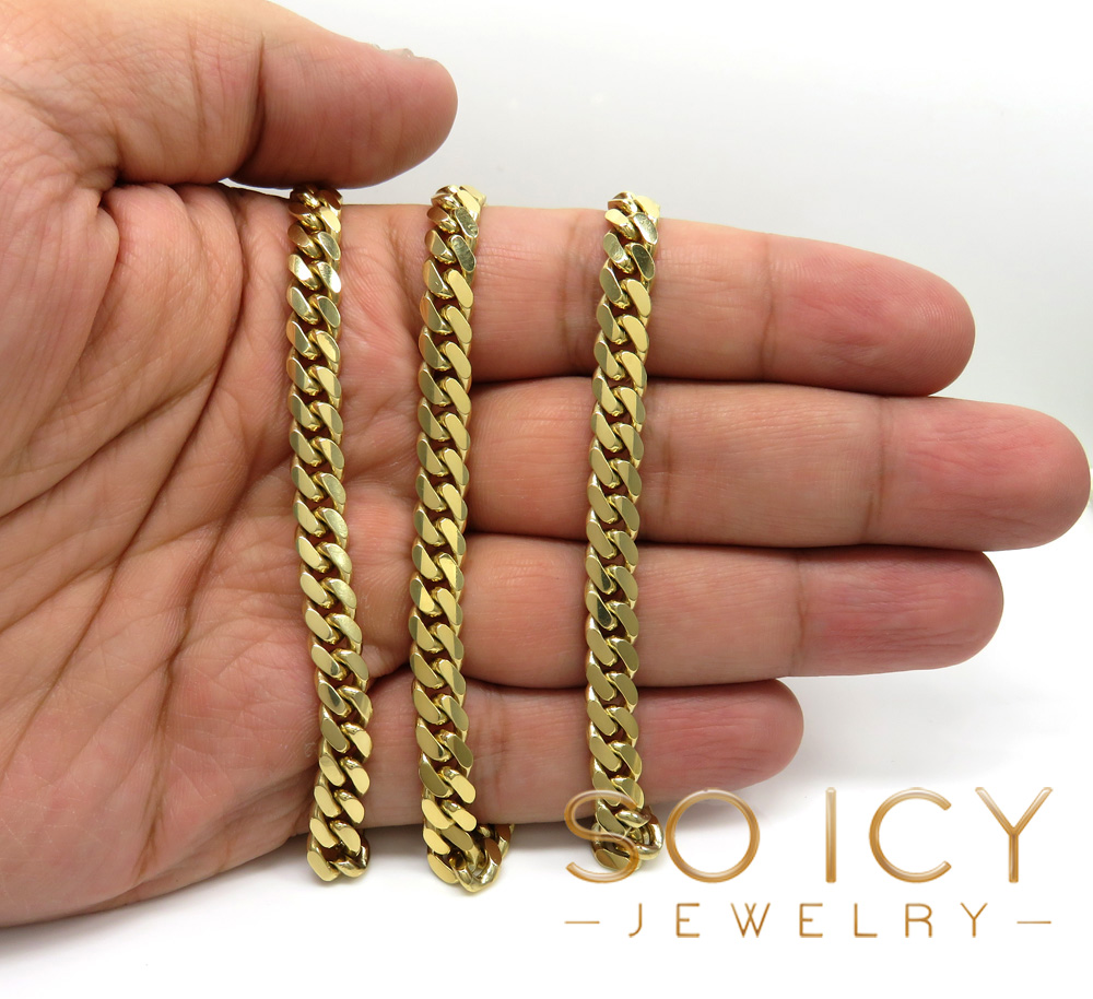 10k yellow gold thick miami chain 20-30