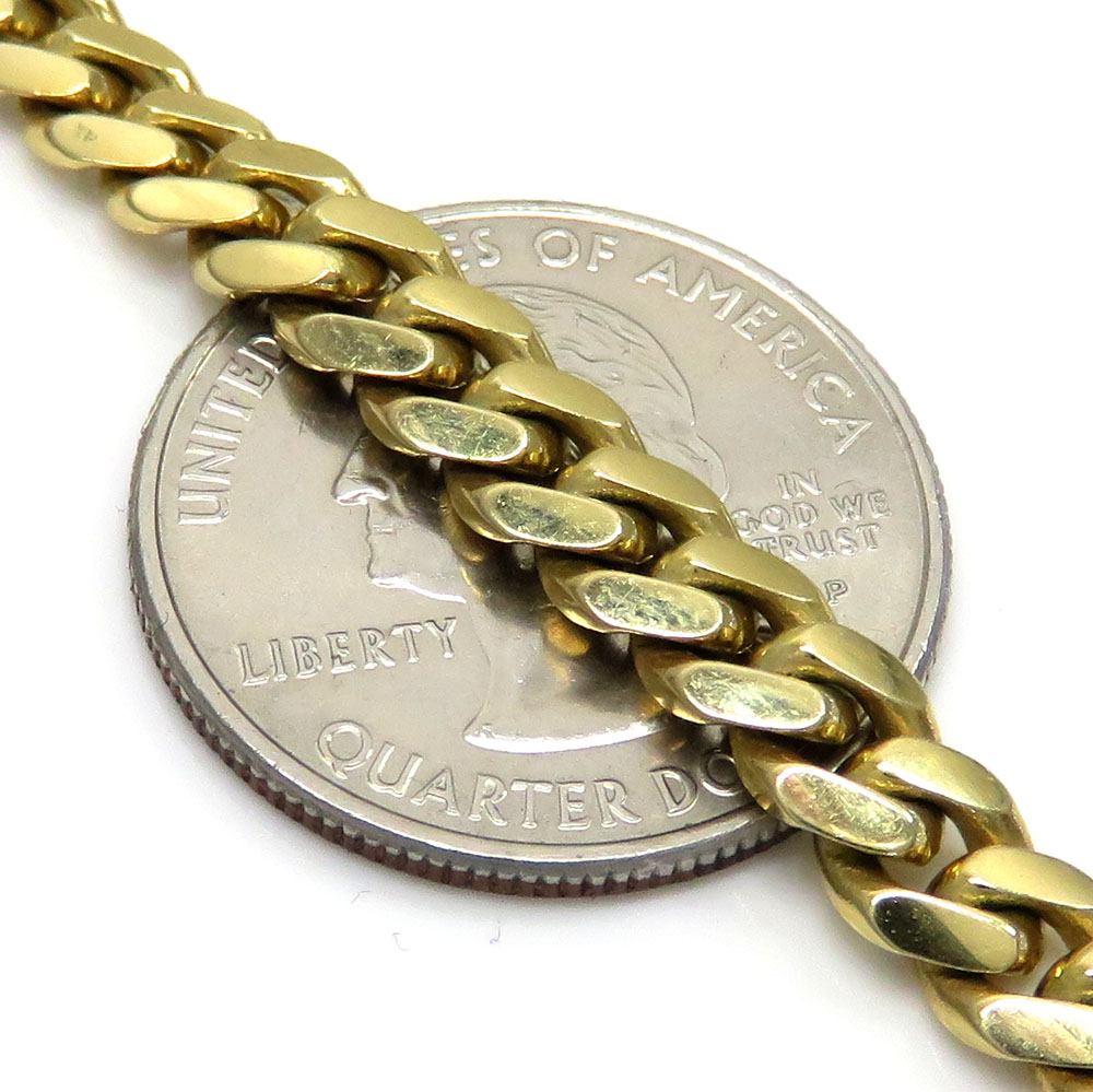 10k yellow gold thick miami chain 20-32 inch 6mm