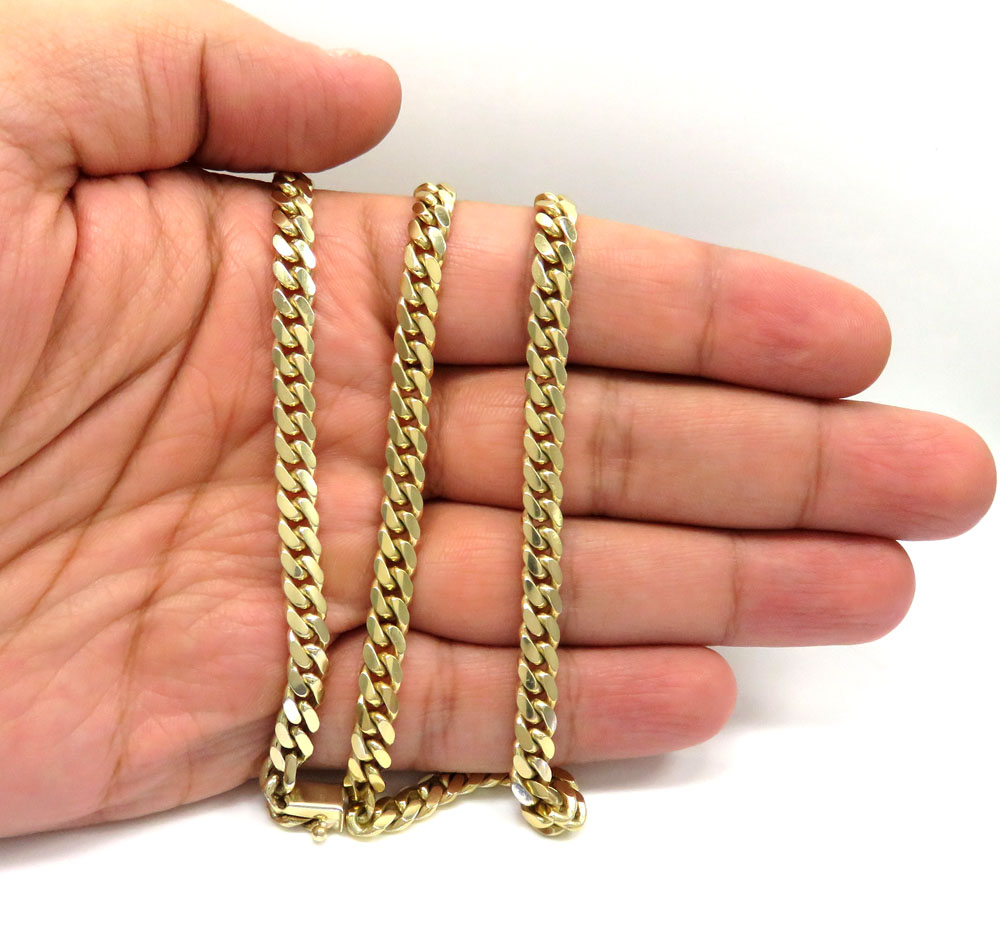 10k yellow gold thick miami chain 20-32 inch 6mm