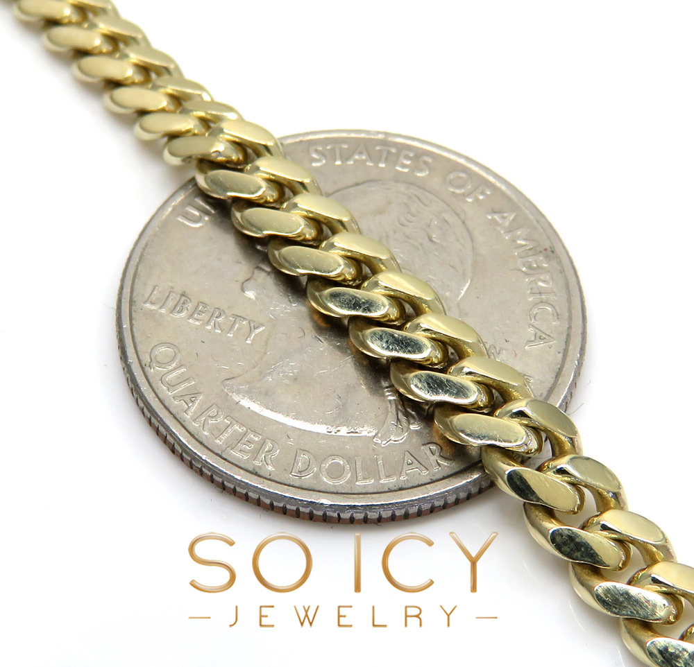 10k yellow gold miami chain 18-30 inch 5.2mm - Image 2
