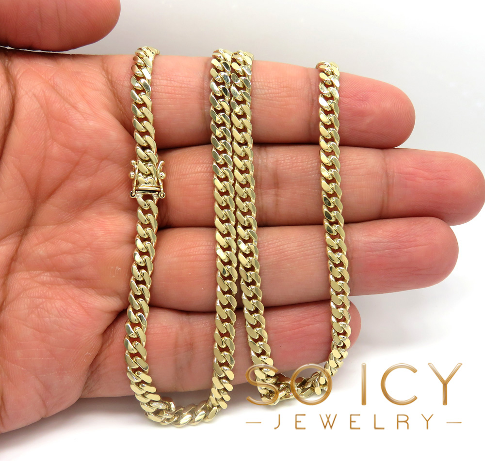 10k yellow gold miami chain 18-30 inch 5.2mm