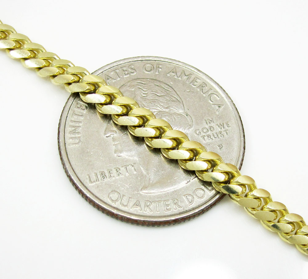10k yellow gold miami chain 18-26 inch 4.2mm - Image 2