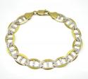 10k yellow gold solid diamond cut mariner bracelet 8.75 inch 10.8mm