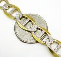 10k yellow gold solid diamond cut mariner bracelet 8.75 inch 10.8mm