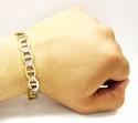 10k yellow gold solid diamond cut mariner bracelet 8.75 inch 10.8mm