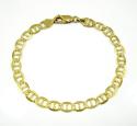 10k yellow gold solid diamond cut mariner bracelet 8 inch 6mm