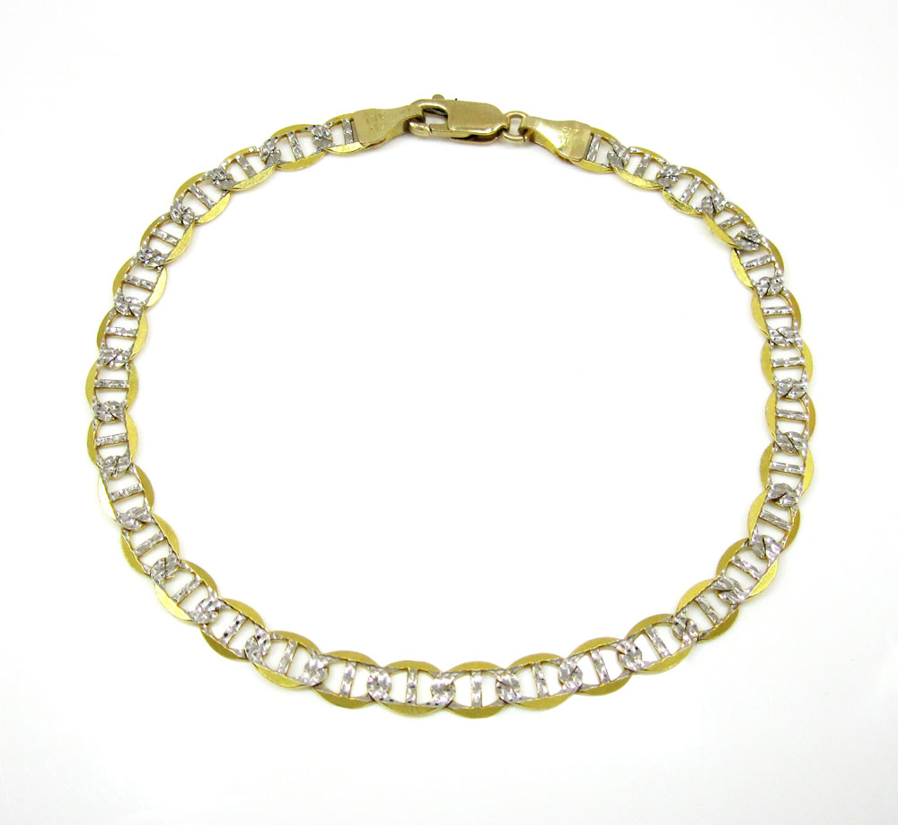 10k yellow gold solid diamond cut mariner bracelet 8.50 inch 5mm - Image 2
