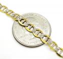 10k yellow gold solid diamond cut mariner bracelet 8.50 inch 5mm
