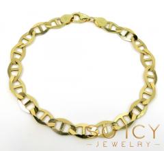 10k yellow gold solid mariner bracelet 8.50 inch 7.5mm