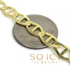 10k yellow gold solid mariner bracelet 8.50 inch 7.5mm