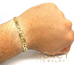 10k yellow gold solid mariner bracelet 8.50 inch 7.5mm