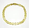 10k yellow gold solid mariner bracelet 8.75 inch 6mm