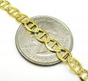10k yellow gold solid diamond cut mariner bracelet 8.25 inch 5.2mm