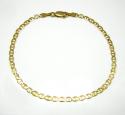 10k yellow gold solid mariner bracelet 8 inch 3mm