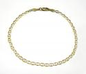10k yellow gold solid diamond cut mariner bracelet 8 inch 3mm