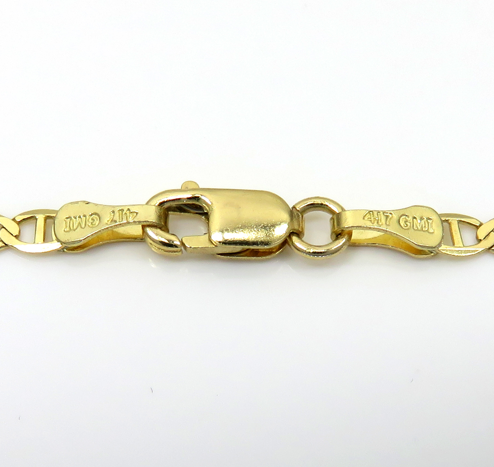 10k yellow gold solid mariner ladies or kids bracelet 7 inch 2mm - Image 4