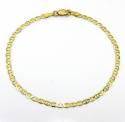 10k yellow gold solid mariner ladies or kids bracelet 7 inch 2mm