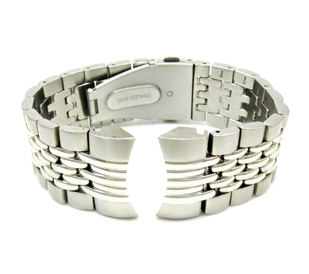 Mens multi link white stainless steel 26mm kc band