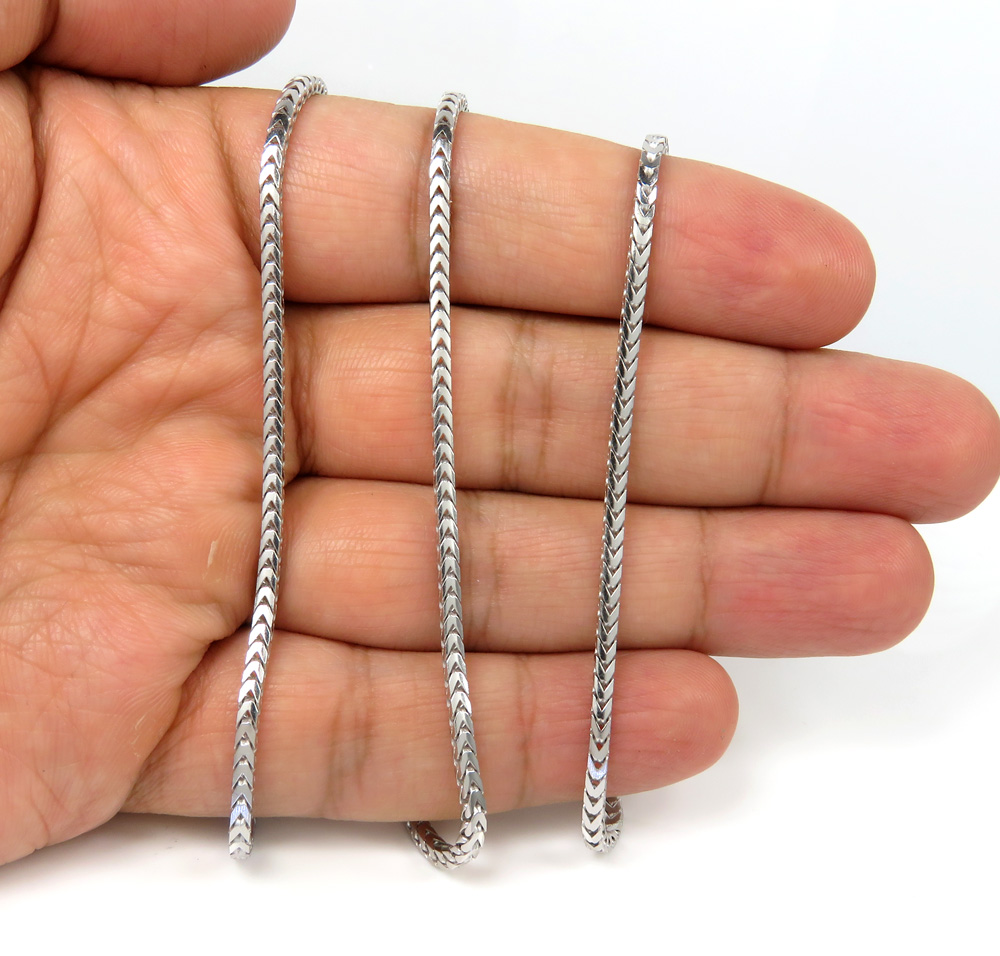 Buy 10k White Gold Solid Franco Link Chain 1826 Inch 2.2mm Online at