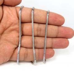 10k white gold solid franco link chain 18-26 inch 2.2mm