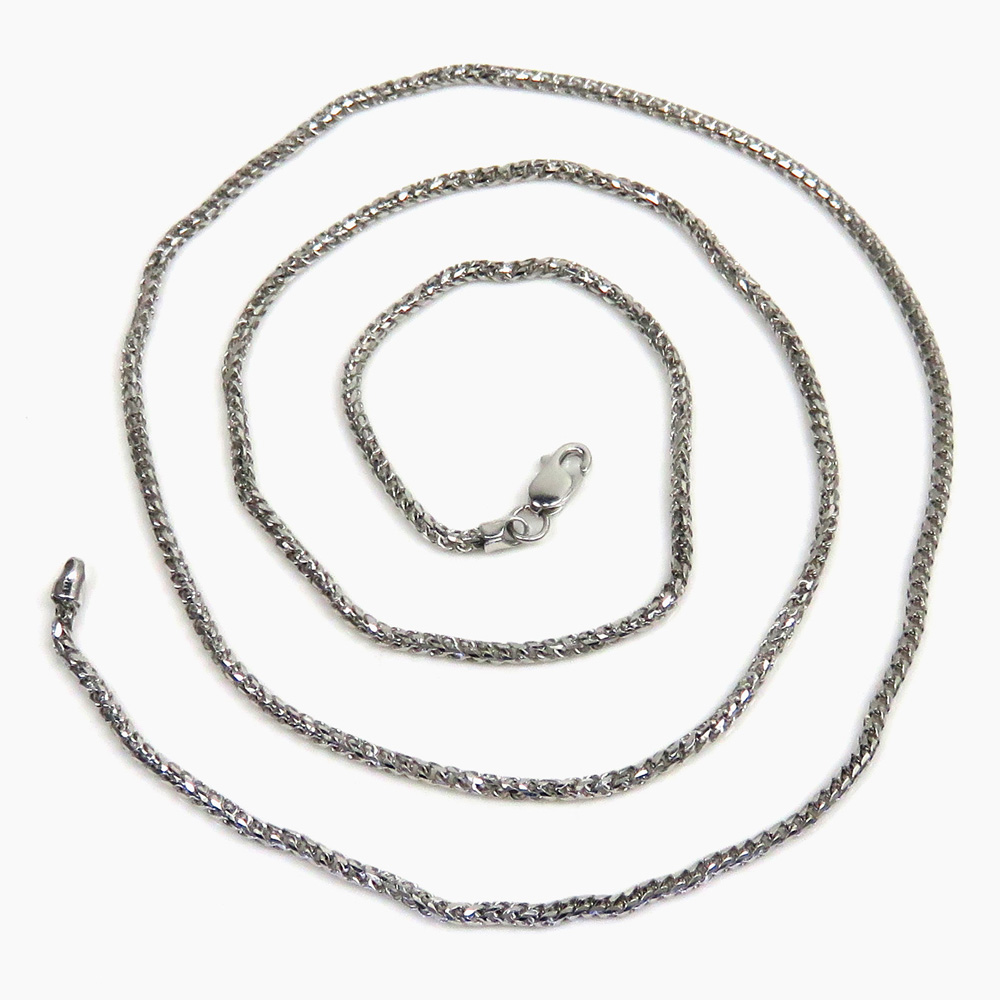 10k white gold solid franco link chain 18-24 inch 1.7mm